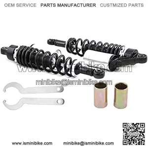 one Pair 340mm Universal Motorcycle Rear Air Shock Absorbers for All ATV Go Kart Quad Dirt Sport Bikes and all Motorcycles-black&silver