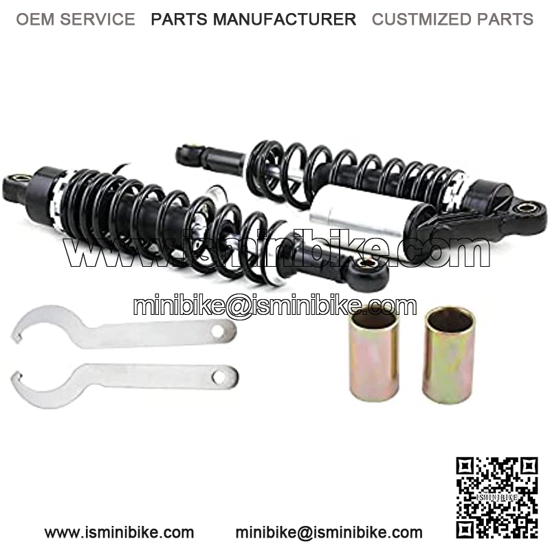 one Pair 340mm Universal Motorcycle Rear Air Shock Absorbers for All ATV Go Kart Quad Dirt Sport Bikes and all Motorcycles-black&silver