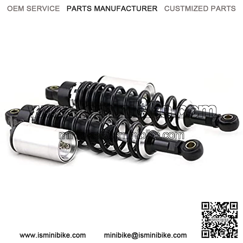 one Pair 340mm Universal Motorcycle Rear Air Shock Absorbers for All ATV Go Kart Quad Dirt Sport Bikes and all Motorcycles-black&silver - Image 2