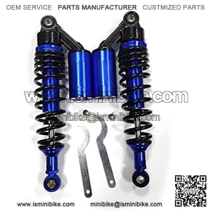 Forever universal 340mm Motorcycle Air Shocks Absorber Fit for ATV Go Kart Quad Dirt Sport Bikes(Blue/Black,1 Pair) (blue)