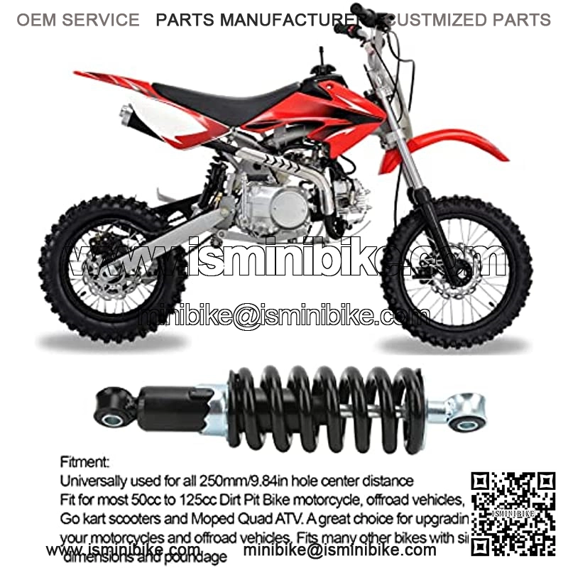240mm Motorcycle Suspension Damper , Steel alloy Adjustable Waterproof Shock Absorber with Spring Replacement for 50cc to 125cc Dirt Pit Bike ATV Go Kart Scooter - Image 3