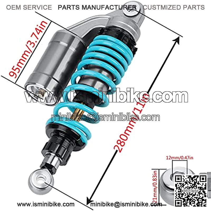 2PCS 11 Inch 280mm Universal Motorcycle Shock Absorbers Rear Suspension Compatible with Honda CB Yamaha Gokart(Blue). - Image 3