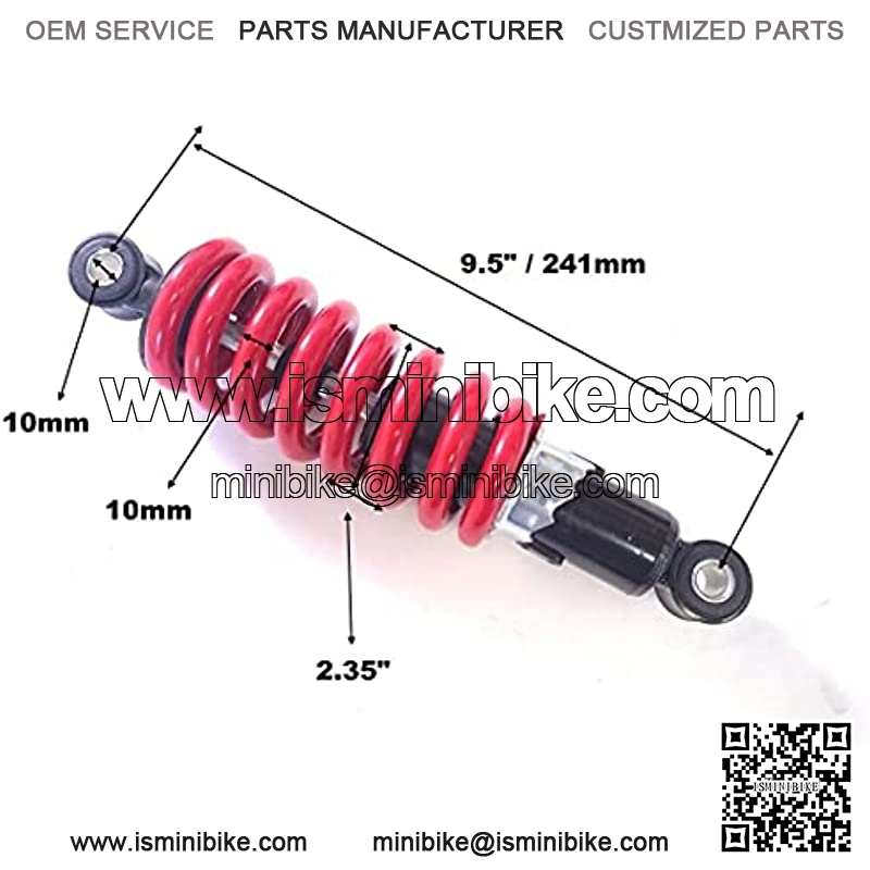 9-1/2" Inch 9.5" 241mm Spring Assist Load Carrier Shock Absorber for Mini Bikes Go Karts ATV Quads Buggies DHZ Atomic SSR - Image 2