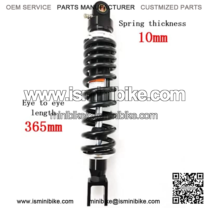 365mm 14.37 inch 10mm Spring Universal Motorbike Air Shock Absorber Rear Suspension ATV Quad Scooter Dirt Bike Fork U Type Head