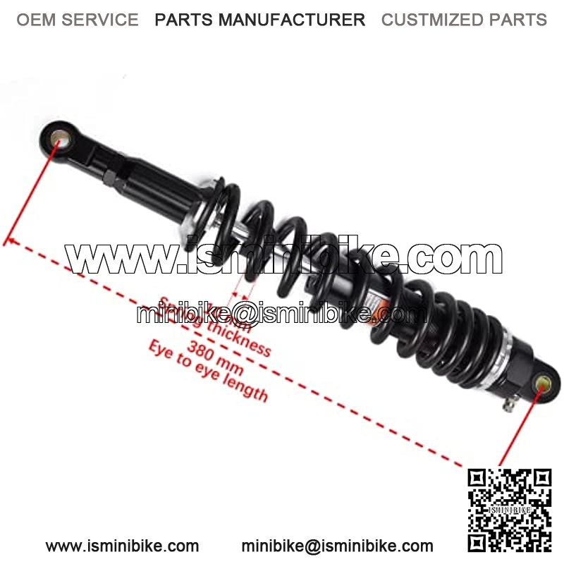 380mm 14.96 inch 10mm Spring Universal Motorbike Air Shock Absorber Rear Suspension ATV Quad Scooter Dirt Bike For YZF-R1 YZF-R6 YZF-125 XC EXC XCF - Image 2