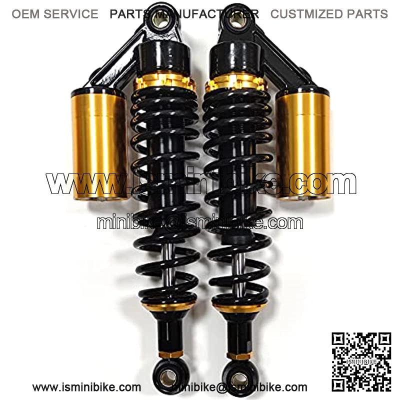 Universal One Pair 12.5 Inch 320mm Motorcycle Air Shock Absorbers (Gold&Black)