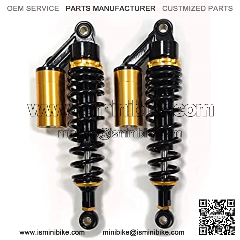 Universal One Pair 12.5 Inch 320mm Motorcycle Air Shock Absorbers (Gold&Black) - Image 2