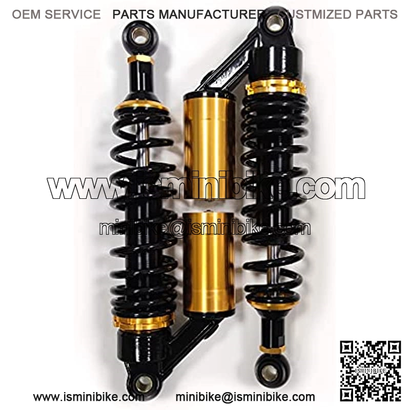 Universal One Pair 12.5 Inch 320mm Motorcycle Air Shock Absorbers (Gold&Black) - Image 3