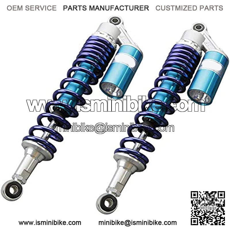 15inch 400mm Pair Motorcycle Shock Absorbers Rear Suspension Universal for Honda Suzuki Yamaha Kawasaki ATV Go Kart Quad Dirt Sport Bikes Blue (A pair)