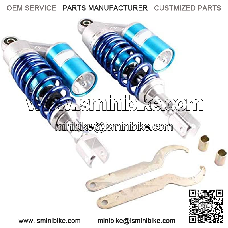 280mm Pair Rear Motorcycle Air Shock Absorbers Suspension Eye to Clevis Universal Compatible for Kawasaki Honda Yamaha Suzuki Blue