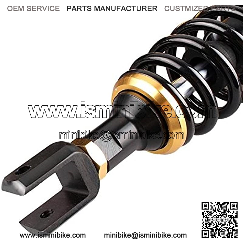 Motorcycle Air Gas Shock Absorbers Pair 13.5Inch 340mm Fork Clevis Ends Universal Fit For Honda Suzuki Kawasaki Yamaha Scooter ATV Quad Dirt Sport Bike Go Kart Black Golden - Image 2