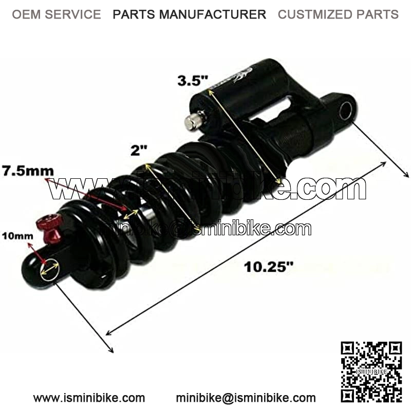 Fast Ace 10.25 Inch 260mm Spring Assist Load Carrier Rear Racing Shock Spring Absorber BDA-51AR / 58AR With Reservoir 250lbs/in For Dirt Bikes ATVs Go Karts - Image 2