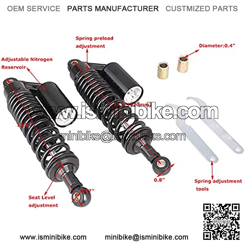 one Pair 320mm Universal Motorcycle Rear Air Shock Absorbers for most 150cc~750cc Sport bikes / ATV Go Kart Quad Dirt Sport Bikes-full black - Image 2