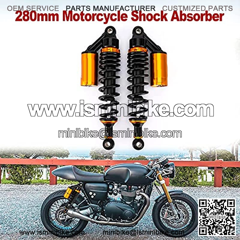 11inch 280mm Universal Motorcycle Shock Absorber Rear Suspension, Adjustable Air Reservoir, Load 330 lbs/150Kg, Fit For Honda Suzuki Yamaha Kawasaki ATV Go Kart Quad Dirt Sport Bikes