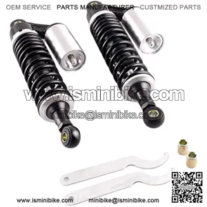 Pair 320mm Universal Motorcycle Rear Air Shock Absorbers for ATV Go Kart Quad Dirt Sport Bikes ( black&silver)
