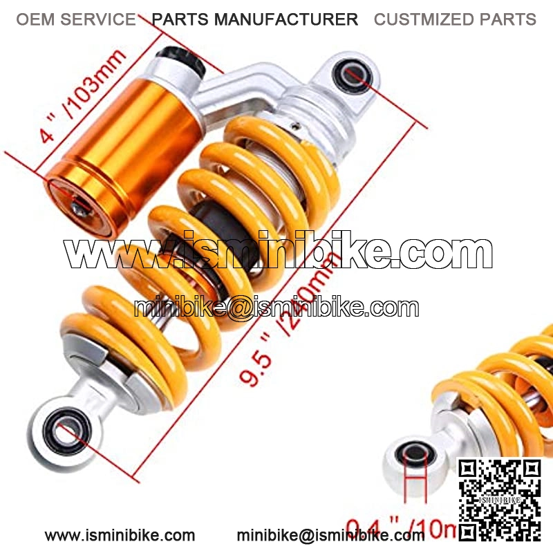 Single Motorcycle Shock Absorber 9.4"/240mm Round Universal Replacement Rear Suspension Strut Center Shock Absorber Eye Diameter 10mm Yellow - Image 3