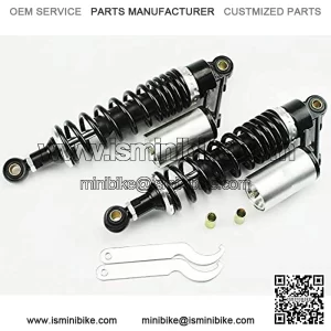 One Pair 320mm Universal Motorcycle Air Shock Absorbers ATV Go Kart Quad Dirt Sport Bikes (Black Silver)