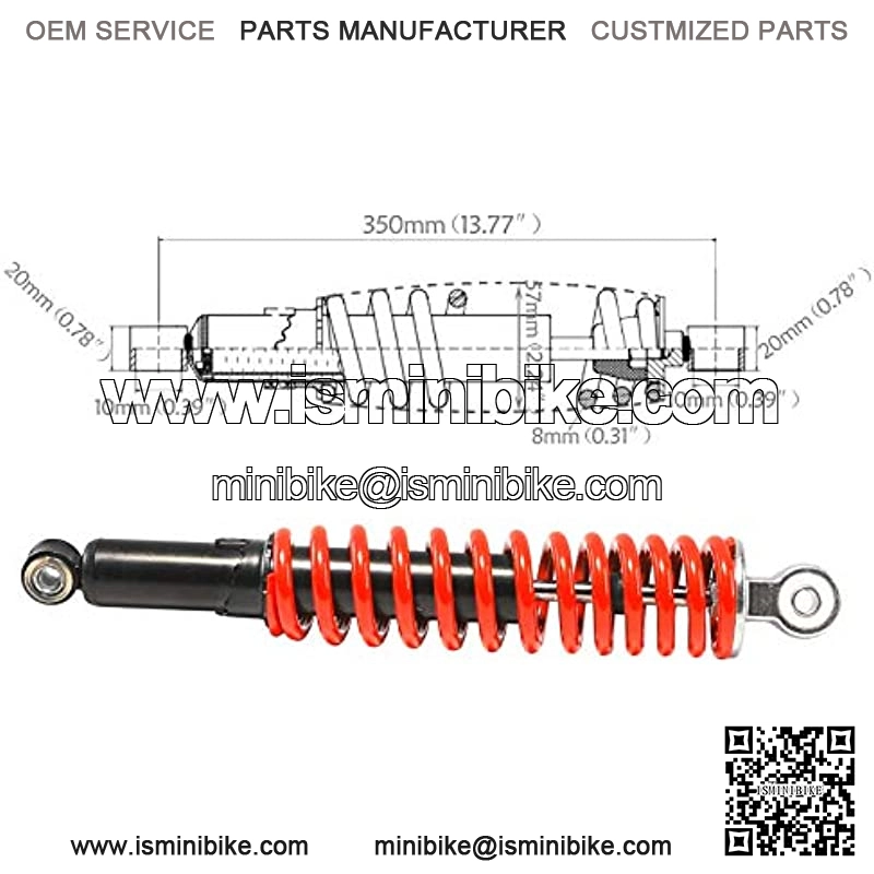 13.75" 350mm Front Shock Absorber Shocker Suspension for Quad ATV Dune Go Kart - Image 2