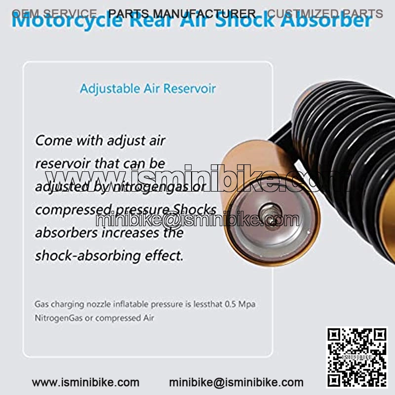 320mm Universal Motorcycle Rear Air Shock Absorbers Adjustable Rear Shock For Honda Suzuki Yamaha Go Kart dirt Scooters Street Sport Bike 12.6" Black Gold 2pc - Image 3