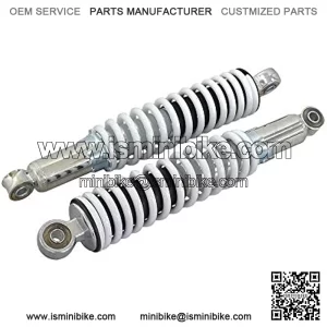 12" Adjustable White Shocks for Go-Karts & Mini Bikes (Set of 2) (12 mm ID)