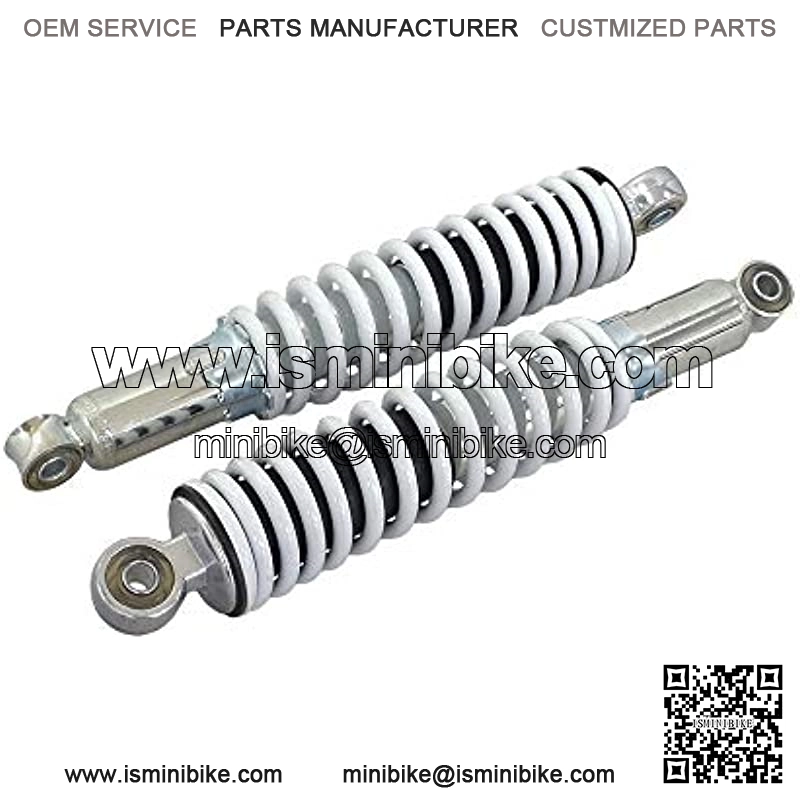 12" Adjustable White Shocks for Go-Karts & Mini Bikes (Set of 2) (12 mm ID)