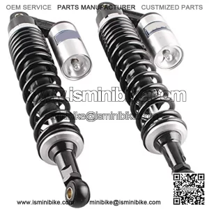 15 3/4" 400mm Air Shock Absorbers Universal Compatible with Suzuki Quad ATV Yamaha YFZ 450 Banshee Black Silver, Rear Suspension