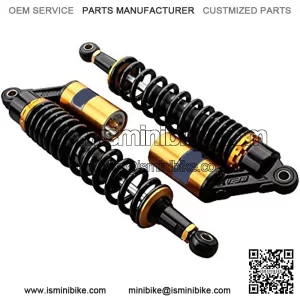 Pair 320mm Universal Motorcycle Rear Air Shock Absorbers Fit For Honda Suzuki Yamaha ATV Go Kart Quad Dirt Sport Bikes Black & Gold