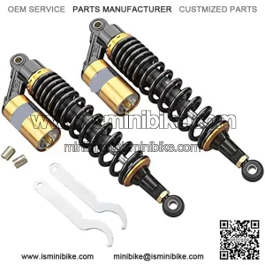 Pair 400mm Motorcycle ATV Shock Absorber Universal For Honda Suzuki Yamaha ATV Kart Quad Off-Road Sports Bike Black And Gold