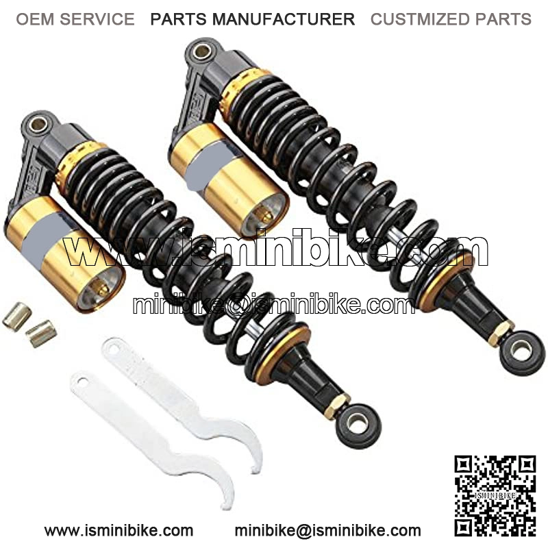 Pair 400mm Motorcycle ATV Shock Absorber Universal For Honda Suzuki Yamaha ATV Kart Quad Off-Road Sports Bike Black And Gold