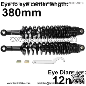 380mm 14.96 inch 8mm Spring Universal Motorbike Air Shock Absorber Rear Suspension ATV Quad Scooter Dirt Bike For YZF-R1 YZF-R6 YZF-125 XC EXC XCF