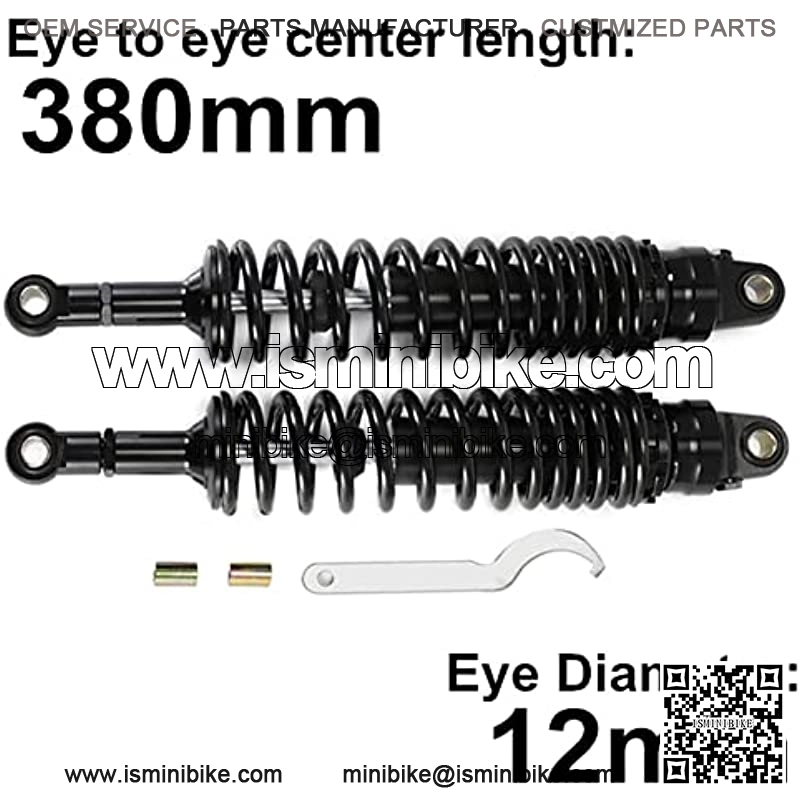 380mm 14.96 inch 8mm Spring Universal Motorbike Air Shock Absorber Rear Suspension ATV Quad Scooter Dirt Bike For YZF-R1 YZF-R6 YZF-125 XC EXC XCF