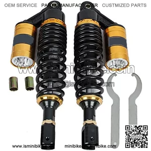 Motorcycle Shock Motorcycle Rear Shocks ATV Shocks Absorber 13.4"/340mm Rear Suspension for Honda Suzuki Yamaha ATV Go Kart Scooter Dirt Bike 125cc 110cc 2pcs (Black & Gold)