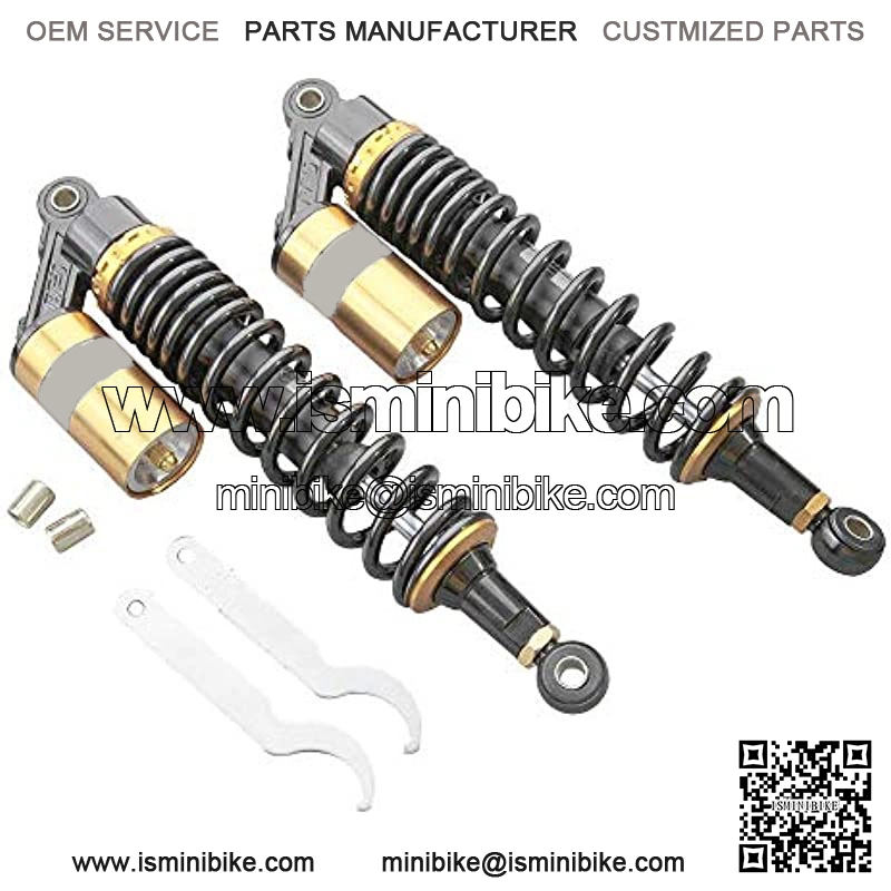 2PC 375mm Motorcycle Air Shock Absorbers Rear Suspension Universal Fits Most 150cc~750cc Street Bikes, Scooters and Moped Quad (ATV) Gold - Image 2