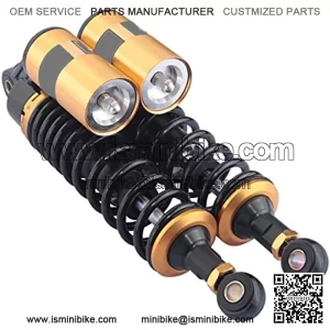 Universal 340mm 13.4" Black and Gold Pair Motorcycle Air Shock Absorbers Fit for Honda Suzuki Yamaha ATV Go Kart Quad Dirt Sport Bikes by Foxstar