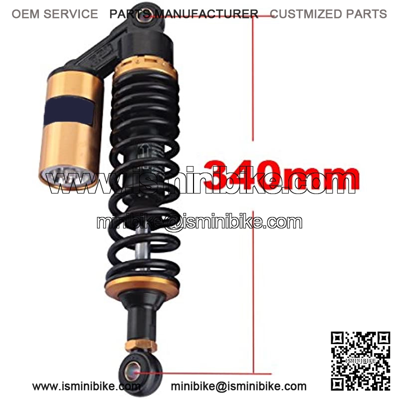 Universal 340mm 13.4" Black and Gold Pair Motorcycle Air Shock Absorbers Fit for Honda Suzuki Yamaha ATV Go Kart Quad Dirt Sport Bikes by Foxstar - Image 3