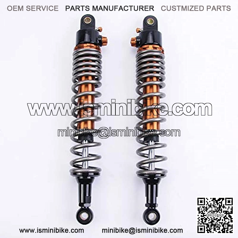 1 Pair Shock Absorbers 410mm 16.1 inches Round Ends Motorcycle Replacement Universal for Scooter Atv Quad Dirt Sport Bike Go Kart Suzuki Yamaha Grey