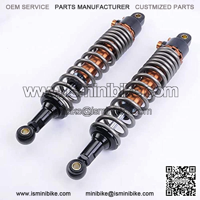 1 Pair Shock Absorbers 410mm 16.1 inches Round Ends Motorcycle Replacement Universal for Scooter Atv Quad Dirt Sport Bike Go Kart Suzuki Yamaha Grey - Image 2