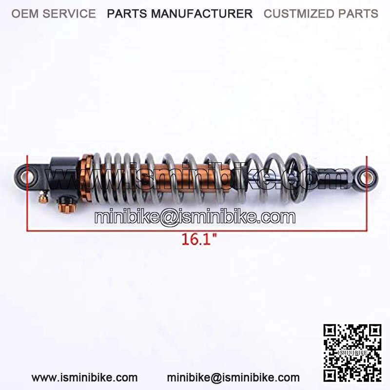 1 Pair Shock Absorbers 410mm 16.1 inches Round Ends Motorcycle Replacement Universal for Scooter Atv Quad Dirt Sport Bike Go Kart Suzuki Yamaha Grey - Image 3