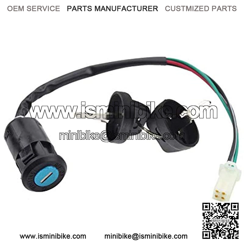 4 Wires Ignition Switch Key with Cap+3 Function Left Starter Switch Assembly for 50cc 70 cc 90cc 110 cc 125cc 150cc SUNL ATV Quad 4 Wheeler 125cc Apollo Dirt Bike Scooter Parts - Image 2
