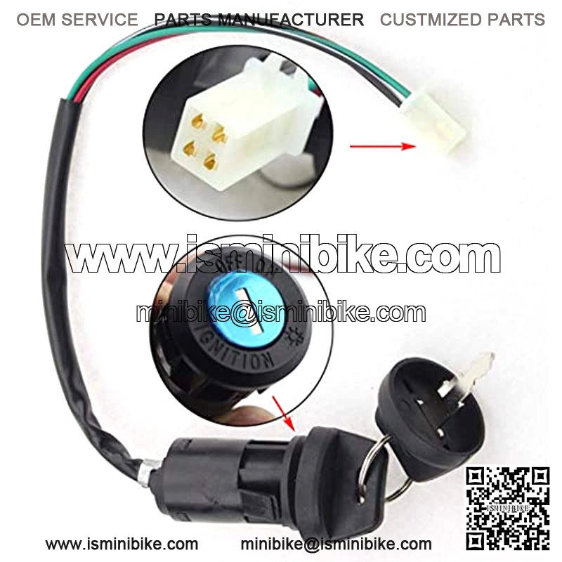 4 Wires Ignition Switch Key with Cap+3 Function Left Starter Switch Assembly for 50cc 70 cc 90cc 110 cc 125cc 150cc SUNL ATV Quad 4 Wheeler 125cc Apollo Dirt Bike Scooter Parts - Image 4