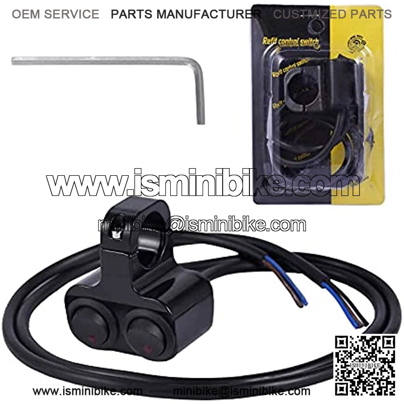 Waterproof Motorcycle ATV 7/8?? Light Bar Switch??Handlebar Double Control Kill Button Switch??Headlight Spotlights Hazard Brake Fog Light ON Off Switches 12v 16A (Black) - Image 3