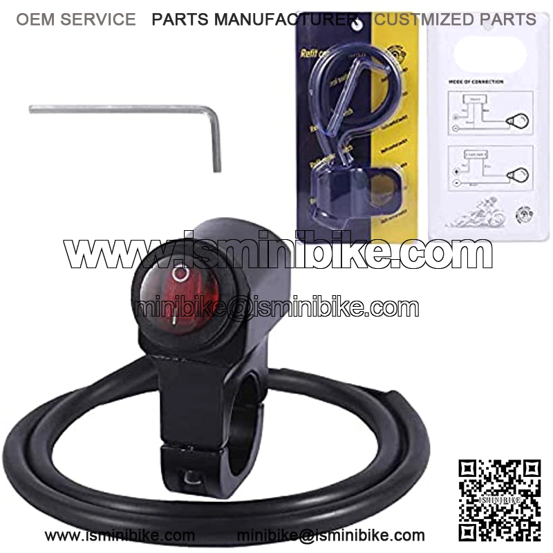 Waterproof Motorcycle ATV 7/8?? Light Bar Switch??Handlebar Double Control Kill Button Switch??Headlight Spotlights Hazard Brake Fog Light ON Off Switches 12v 16A (Red) - Image 3