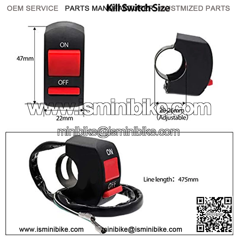 KB1-L01 Motorcycle Handlebar Toggle Switch Button On Off for LED Headlight Scooter ATV Dirt Pit Baja Doodle Bug DB30 Mini Bike - Image 2