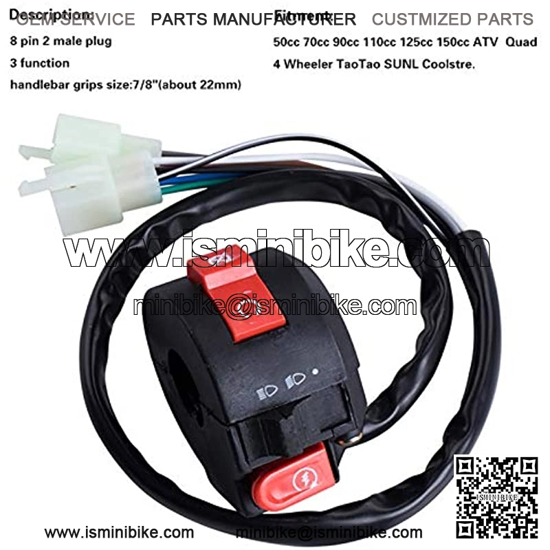 AUTOMOTIVE 3 Function Left Switch Assembly + Spark Plug for 50cc 70 cc 90cc 110cc 125cc 150cc ATVs Quad 4 Wheelers Taotao SunL Coolster - Image 4