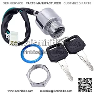Piezas de motocicleta 4 cables scooter el??ctrico Canal de Bloqueo de interruptor de teclas de teclado de kart de metales de ciclomotor Compatible con motocicletas de kart de 4 rue