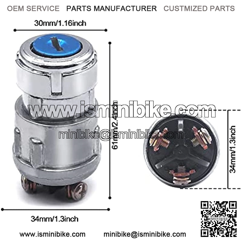 3 Wires Ignition Key Switch Universal Engine Starter Switch Off/On/(Start) for Car Motorcycle Tractor M-043 - Image 3