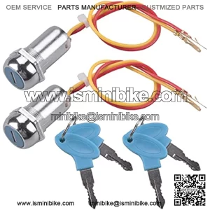 2 Pack 2 Wires Ignition Switch Key Starter Switch with 4 Keys On-Off for Electric Scooter ATV Moped Go Kart