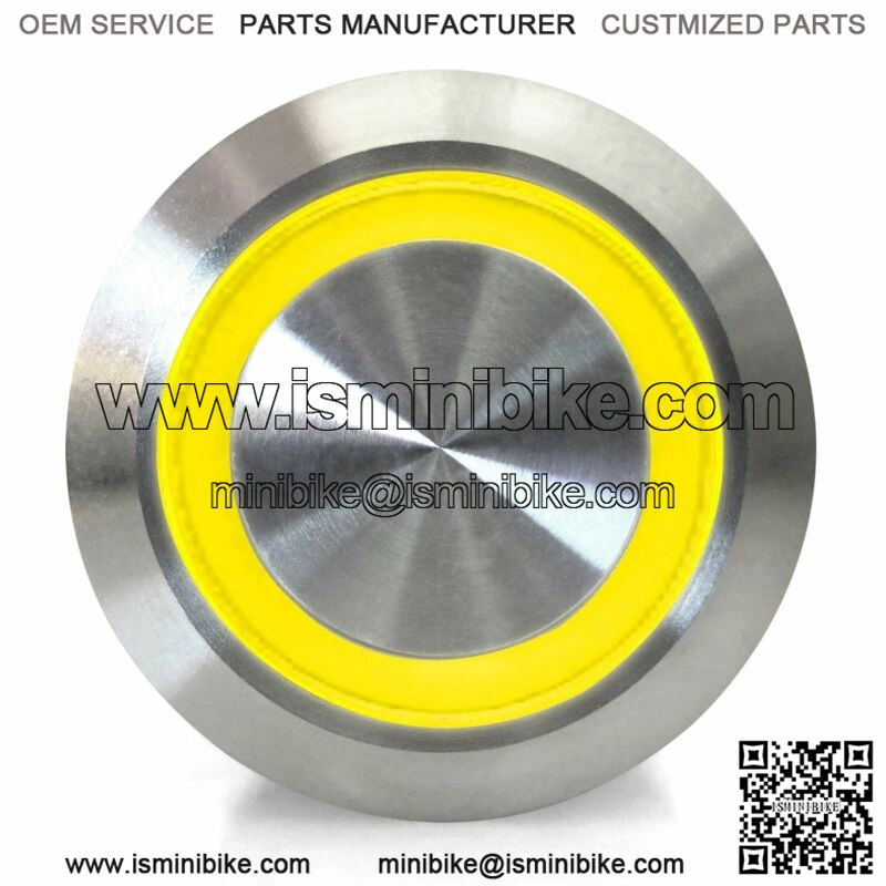 19mm Momentary Billet Button with LED Yellow Ring socal formula mini bike - Image 3