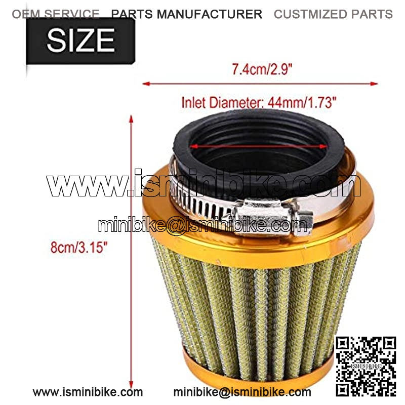 44mm Motorcycle Clamp-On Air Intake Filter Kit - Image 3
