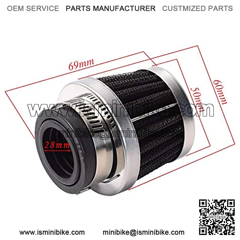 2Pcs 1.1'' 28mm Air Filter for ATV Pit Dirt Bike Motorcycle - Image 2